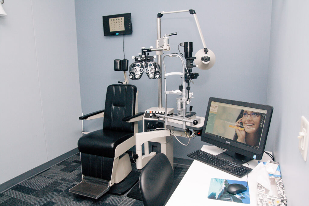Eye exam lane in our in our Downtown Indianapolis office