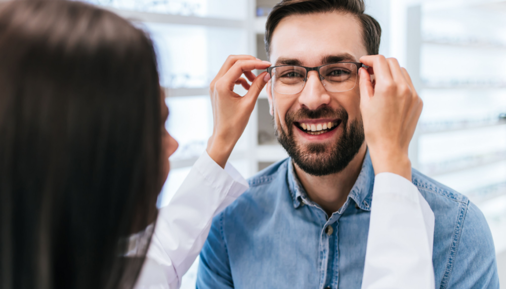 Man Shopping for Eyeglasses