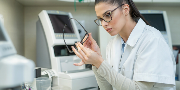 Female Technician Making Eyeglasses